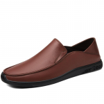 Ehtsast nahast meeste kingad Slip On Loafers Vabaaja nahast kingad Mugavad kvaliteetsed meeste kingad 38 must
