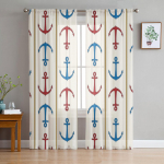 Ankurmustrilised t&uuml;llkardinad elutuppa magamistuppa j&otilde;ulusifonist Sheer Voile k&ouml;&ouml;gikardin 135W x 114H(cm)