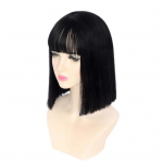 Jishengi sirge parukas, naturaalset v&auml;rvi, kiududega l&uuml;hikesed k&otilde;rge temperatuuriga parukad t&uuml;drukule must