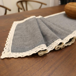 Lauajooksjad Vintage pitsist lauakaunistused majapidamises hall kaki v&auml;rvi naturaalne džuudist linane lauajooks puuvillase pitsi &auml;&auml;risega 30x180cm helehall v&auml;rv