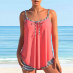 Naiste &otilde;lapaeltega ujumistrikoo Pure Blue Print Bikini Tankini ujumistrikoo XL