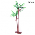 5 tk Realistlikud kookospalmipuu mudelid. DIY miniatuursed rannamaastiku aksessuaarid 5pcs