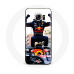 &Uuml;mbris Samsung Galaxy S7 Edge Formula 1 Max Verstappeni F1 Racing Driveri jaoks must punane kollane