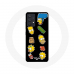 Coque pour Samsung Galaxy A13 4G / A13 4G Lite Les Simpson autocollants fond noir