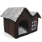 Eemaldatavad koeravoodid Double Pet House Pruun koeratuba Luksuslik kassivoodite padi 55 x 40 x 45 cm pruun