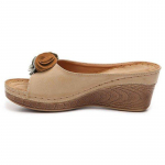 Naiste jalatsid vabaaja lilledega sandaalid ja sussid k&auml;snkook Paksu platvormiga kiilu sandaalid 35 aprikoosi