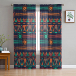 B&ouml;&ouml;mi p&otilde;lisrahvaste Mehhiko moodsad tr&uuml;kitud t&uuml;llkardinad magamistoa r&otilde;dude akende sisekujunduseks Loominguline mood Kodu l&auml;bipaistev kardin 135W x 114H(cm)