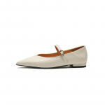 Krazing Pot lambanahast terava varbaga paksud madalad kontsad suvekingad Mary Janes pandlaga rihmad naiste pumbad 34 beež