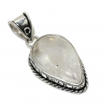 Natural Rainbow Moonstone Gemstone 925 Sterling Silver Pendant 1.97 b2u93