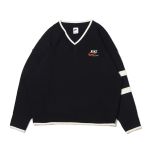 Nike triibulise mustriga V-kaelusega kampsun Meeste pealisr&otilde;ivad Must DX0009-010 XL
