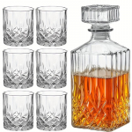 7 tk/komplekt Viski karafide komplekt 6 veiniklaasiga meestele Kristallklaasist viskikaraf ja karaf kinkekarbis &Scaron;oti viski karafide komplekt rummi, viina ja Br jaoks 7Pcs/Set