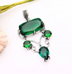 Looduslik roheline smaragd ripats smaragd v&auml;&auml;riskivi 925 sterlingh&otilde;be kingitus ripats