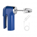 Juhtmeta elektriline vispli, 3 kiiruse USB-laetav roostevabast terasest munavahustaja k&auml;eshoitav mikser sinine