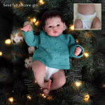 48cm Kaisu Puuvillane/T&auml;isvin&uuml;&uuml;lkeha Meadow Reborn V&auml;ikelapse Nukk Kannab Rohelist Kampsunit Elutruu N&auml;htavate Veenidega Vasts&uuml;ndinud Beebit&uuml;druku Nukk Laps Varajase Arengu M&auml;nguasi Full silicone girl