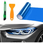 Car Headlight Vinyl Film Sticker Sheet Roll, 12"&times;48" Self-Adhesive Sticker for Tail Lights Fog Lights, Air-Release Wrap Film Roll with tumesinine v&auml;rv