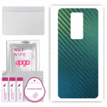 apgo Protective Skin Sticker for the back compatible with Tecno Phantom X, Wrap Film, Foil, Vinyl - Pattern Carbon Chameleon CAKA1