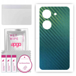 apgo Protective Skin Sticker for the back compatible with Asus ZenFone 10, Wrap Film, Foil, Vinyl - Pattern Carbon Chameleon CAKA1