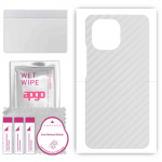 apgo Protective Skin Sticker for the back compatible with Xiaomi Mi 11, Wrap Film, Foil, Vinyl - Pattern Transparent Carbon