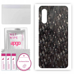 apgo Protective Skin Sticker for the back compatible with Meizu 16T, Wrap Film, Foil, Vinyl - Pattern Carbon Black Pixel