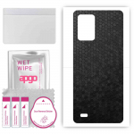 apgo Protective Skin Sticker for the back compatible with Oukitel C25, Wrap Film, Foil, Vinyl - Pattern Black Honeycomb