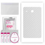 apgo Protective Skin Sticker for the back compatible with Samsung Galaxy Tab J, Wrap Film, Foil, Vinyl - Pattern Transparent Carbon