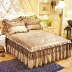 3 Pcs Bedding Set Luxurious Bedding Cover Set Warm Bedspread on The Bed Heightened Bed Skirt for Queen/King Size with Pillowcase 3pcs Twin Size