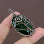 Natural Tree Of Life Chrome Diopside Copper Wire Wrap Gift Pendant 2.25 a3w68