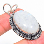 Natural Rainbow Moonstone Gemstone 925 Sterling Silver Pendant 2.05 s4l82