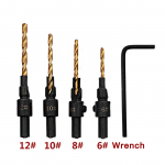 1/4 inch Quick Change Hex Shank Countersink Drill Bit with 4pcs
