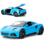 1/24 Scale Lotus Emira mudelauto, tsingisulamist tagasit&otilde;mmatav heli ja valgusega m&auml;nguauto lastele, poisile t&uuml;drukule kingitus 1/24-Size:19*8.5*5cm sinine
