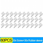 Isekeermestavad kruvikihilised plaadihoidikud riidekapp vaheseina kronsteinid fikseeritud kruvidega riiuli tugipulgad koos libisemiskindla h&uuml;lsiga 60pcs(30set)