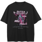 T&auml;nava stiilis kirjadega must T-s&auml;rk puuvillast unisex topid tees suvine l&uuml;hikeste varrukatega T-s&auml;rk M must