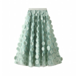 Qoothi ​​naiste 3D disainiga t&auml;piline t&uuml;ll-v&otilde;rkseelik Vintage elastne v&ouml;&ouml;koht, pikk A-kujuline tutu seelik QT2176 One Size