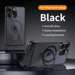 Luksuslik metallist magnetkorpus iPhone 15 14 13 12 Pro Max &uuml;mbrisele, t&auml;ielik l&auml;&auml;tsekaitse alumiiniumsulamist aroomiteraapia telefoni kate For iPhone 14 Pro Max must