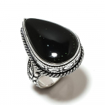 Black Onyx Gemstone Handmade 925 Sterling Silver Jewelry Ring Size 9 p0u77