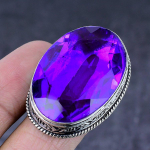 Pink Amethyst Gemstone Handmade 925 Steling Silver Gift Jewelry Ring Size 8 e2h25