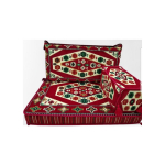 Oriental Corner Sofa Cushion Single Settee Set with Sponge Included Red (Filled)