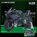 1/9 KAWASAKI H2R Sulamist V&otilde;idus&otilde;idumootorratas Diecasts T&auml;navamootorratta Mudel Simulatsioon Heli ja Valgus Kollektsioon Laste Kingitused must