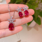 Huayue Ehtekomplekt Rubiinripats Tuvivere Rubiin Paraiba Kaelakee Smaragd