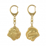 Bouvier des Flandres, Flanders Cattle Dog - Gilded key ring with dog, handbag decoration, luxury accessory by Art-Dog brand