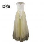 Naiste &otilde;htukleit, lilleline aplikatsioon, A-line suur kiik printsessi stiil, varrukateta seljata &uuml;markaelus, pitsv&otilde;rk, lapiline pulmapidu, suurkleit balli&otilde;htu M roosa