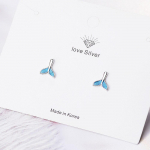925 Sterling Silver Creative Blue Fish Saba K&otilde;rvar&otilde;ngad Tilk Glasuur Merineitsi Kalasaba K&otilde;rvar&otilde;ngad Kingitused S&otilde;brannale S -E840