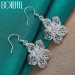 925 Sterling Silver Flower Star Drop K&otilde;rvar&otilde;ngad Ehted 3.90*2.30cm
