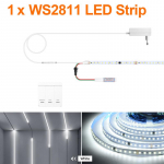 Nutikas adresseeritav piksliga LED-ribavalgusti 120LED/M 24V WS2811 voolava vee voolu j&auml;litav LED-valguslint ruumi treppide seinakaunistamiseks 5M-1PC