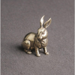 1-osaline elegantne messing Elegantne k&uuml;&uuml;liku t&ouml;&ouml;lauakaunistus Zodiac Rabbit Vintage teekomplekt, k&auml;epide, vana vasest k&auml;sit&ouml;&ouml; Facing left