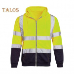 Peegeldav turvakapuuts 360-kraadised helkurtsoonid h&auml;sti n&auml;htavad kiiresti kuivavad pikkade varrukatega &ouml;ine ehitust&ouml;&ouml;lise mantel &otilde;ues &ouml;&ouml;seks L fluorestseeruv roheline v&auml;rv