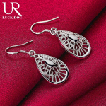 925 Sterling H&otilde;be Tilgakujuline Ripats Perforeeritud K&otilde;rvar&otilde;ngastega Moodsad Pulmaehted 4.00*1.70cm