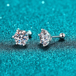 Moissanite k&otilde;rvar&otilde;ngad 18K valge kullaga kaetud sterlingh&otilde;bedast D VVS1 &uuml;mmarguse l&otilde;igatud labori teemantkruviga k&otilde;rvar&otilde;ngad naistele