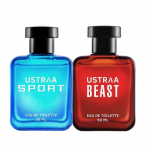 Ustraa Sport EDT Parf&uuml;&uuml;m Meestele - 50ml | Aroomikad, Magusad, Sensuaalsed ja Muskused Noodid & Beast EDT Parf&uuml;&uuml;m Meestele - 50ml | Puidused, Suitsused S&uuml;damenoodid