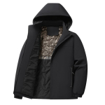 Grafeeniga puuvillaga t&auml;idetud talvine paks soe kapuutsiga meeste r&uuml;nnakujope puuvillase tuulekindla jakiga 7XL black